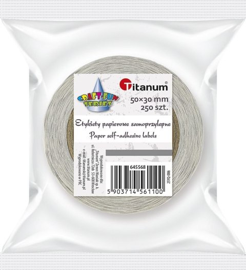 Etykieta samoprzylepna Craft-Fun Series na rolce, 4 kolory mix [mm:] 50x30 Titanum (25YQ-006)