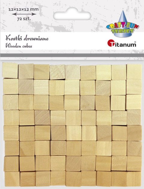 Ozdoba drewniana Craft-Fun Series Kostki drewniane 12x12mm 72szt. Titanum