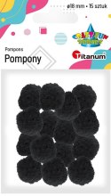 Pompony Craft-Fun Series czarne 15 szt Titanum