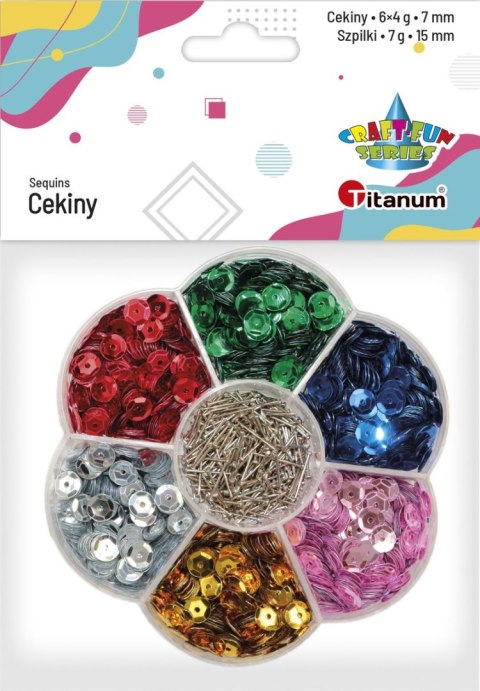 Cekiny Craft-Fun Series 6 kolorów mix 7g Titanum (7HPB)