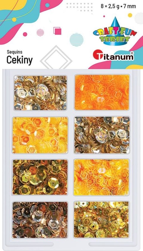 Cekiny Craft-Fun Series 8 kolorów mix 2,5g Titanum (3G8P 160163) Cekiny Craft-Fun Series 8 kolorów mix 2,5g Titanum (3G8P 160163)
