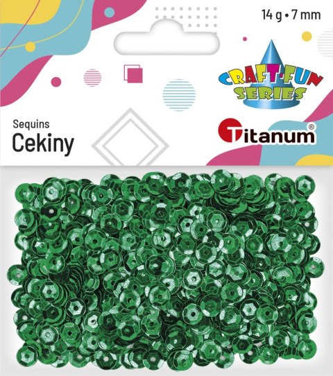 Cekiny Craft-Fun Series okrągłe 7mm zielone 14g Titanum (260078)