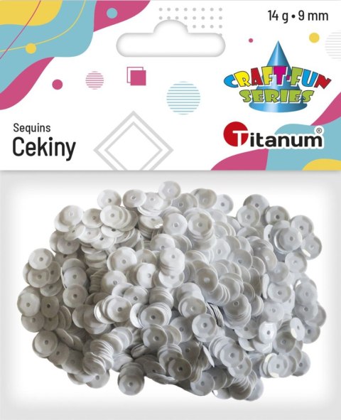 Cekiny Craft-Fun Series okrągłe 9mm białe 14g Titanum (360413) Cekiny Craft-Fun Series okrągłe 9mm białe 14g Titanum (360413)
