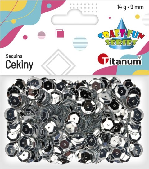 Cekiny Craft-Fun Series okrągłe 9mm srebrne 14g Titanum (CM9S) Cekiny Craft-Fun Series okrągłe 9mm srebrne 14g Titanum (CM9S)