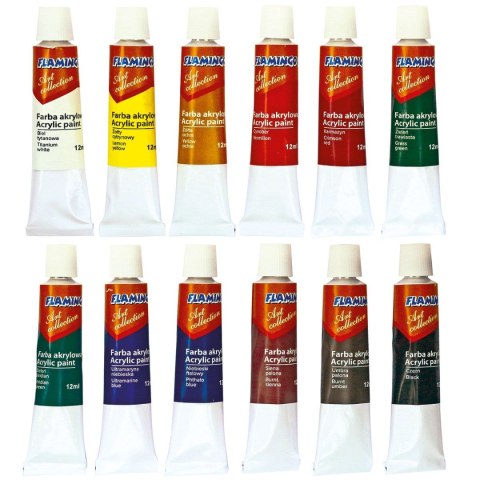 Farba akrylowa kolor: mix 12ml Flamingo Line Farba akrylowa kolor: mix 12ml Flamingo Line