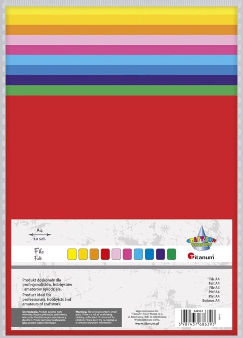 Filc Craft-Fun Series A4 kolor: mix 10 ark. [mm:] 210x297 Titanum (344561)