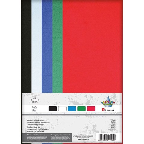 Filc Craft-Fun Series basic kolor A4 kolor: mix 10 ark. Titanum (179900B) Filc Craft-Fun Series basic kolor A4 kolor: mix 10 ark. Titanum (179900B)