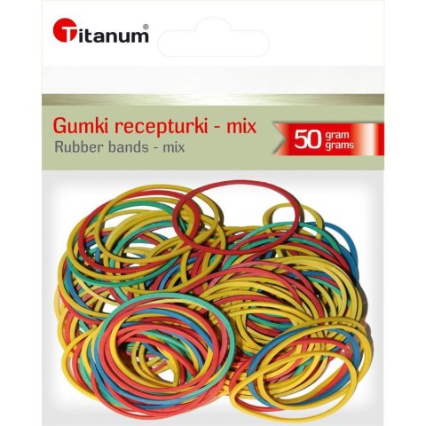 Gumki recepturki 50g śr. (mix)mm Titanum Gumki recepturki 50g śr. (mix)mm Titanum