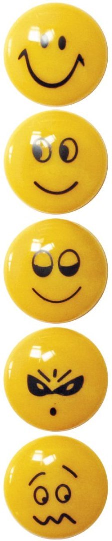 Magnes Smiley okrągły pomarańczowy śr. 29mm Fun&Joy 5 sztuk Magnes Smiley okrągły pomarańczowy śr. 29mm Fun&Joy 5 sztuk