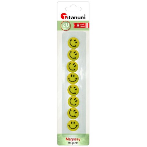 Magnes okrągłe 20 mm żółty [mm:] 20 Titanum (T-25029) 8 sztuk