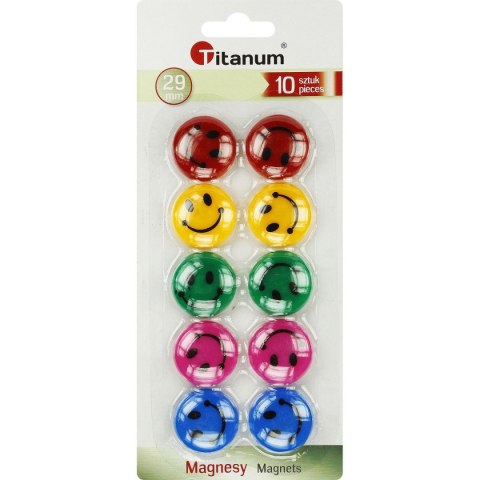 Magnes smiley okrągły mix śr. 29mm Titanum (T-025051) 10 sztuk Magnes smiley okrągły mix śr. 29mm Titanum (T-025051) 10 sztuk