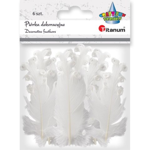 Piórka Craft-Fun Series biały 6 szt Titanum