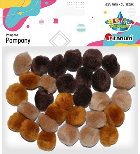 Pompony Craft-Fun Series akrylowe brązowy 30 szt Titanum (115 20 018) Pompony Craft-Fun Series akrylowe brązowy 30 szt Titanum (115 20 018)