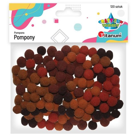 Pompony Craft-Fun Series brązowy 120 szt Titanum (0126B)