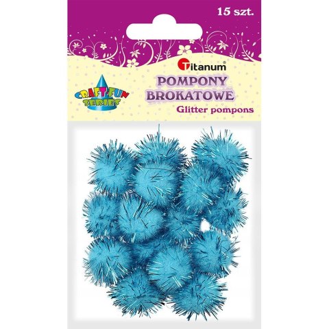 Pompony Craft-Fun Series brokatowe niebieski 15 szt Titanum (338527) Pompony Craft-Fun Series brokatowe niebieski 15 szt Titanum (338527)