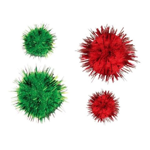 Pompony Craft-Fun Series brokatowe zielono-czerwony 30 szt Titanum (282932) Pompony Craft-Fun Series brokatowe zielono-czerwony 30 szt Titanum (282932)