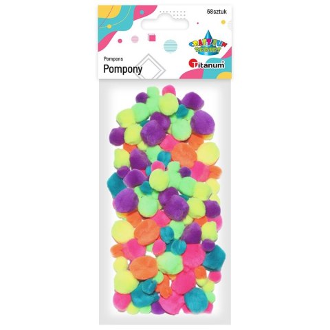Pompony Craft-Fun Series neonowy 68 szt Titanum (0125)