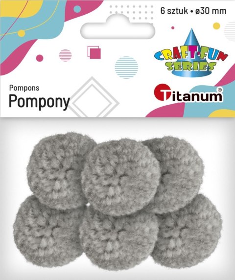 Pompony Craft-Fun Series pastelowe szary jasny 6 szt Titanum (DIY19308) Pompony Craft-Fun Series pastelowe szary jasny 6 szt Titanum (DIY19308)