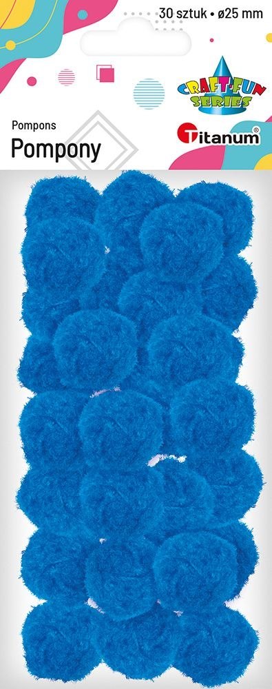 Pompony Craft-Fun Series poliestrowe niebieskie 30 szt Titanum Pompony Craft-Fun Series poliestrowe niebieskie 30 szt Titanum