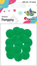 Pompony Craft-Fun Series zielone 15 szt Titanum (352535)