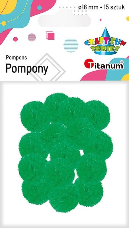 Pompony Craft-Fun Series zielone 15 szt Titanum (352535) Pompony Craft-Fun Series zielone 15 szt Titanum (352535)