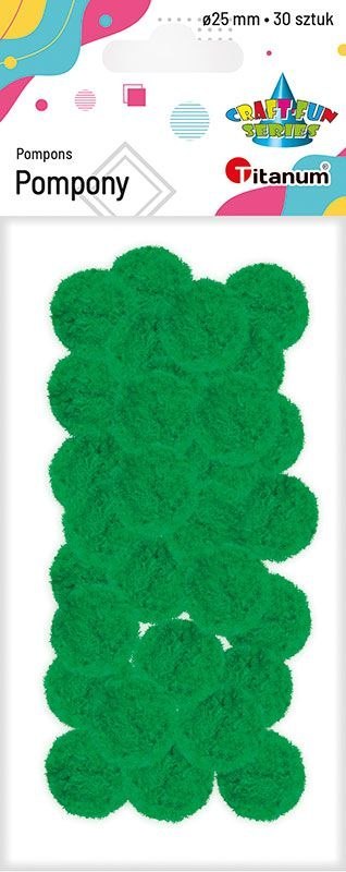 Pompony Craft-Fun Series zielone 30 szt Titanum (352952)