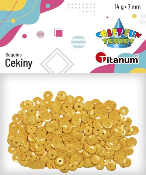 Cekiny Craft-Fun Series okrągłe 7mm żółty ciemny 14g Titanum