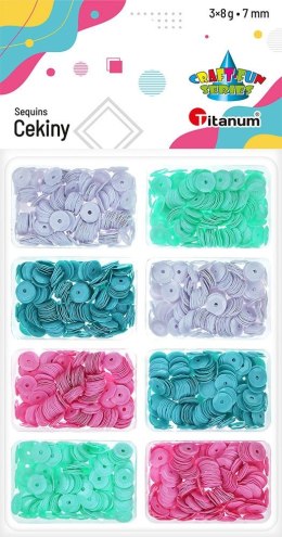 Cekiny Craft-Fun Series okrągłe zestaw 4 kolorów mix 24g Titanum (BR230009)