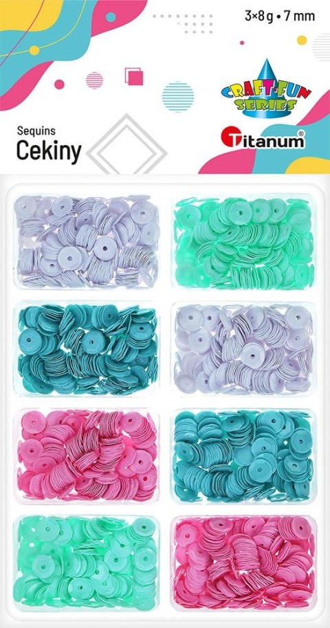 Cekiny Craft-Fun Series okrągłe zestaw 4 kolorów mix 24g Titanum (BR230009)