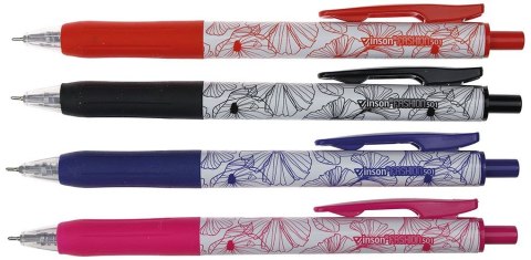 Długopis olejowy FLOWERS 501 zarysy kwiatów niebieski 0,7mm Vinson