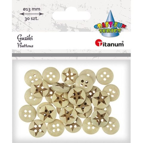 Guziki Craft-Fun Series 13mm naturalny 30 szt Titanum (WDY200) Guziki Craft-Fun Series 13mm naturalny 30 szt Titanum (WDY200)