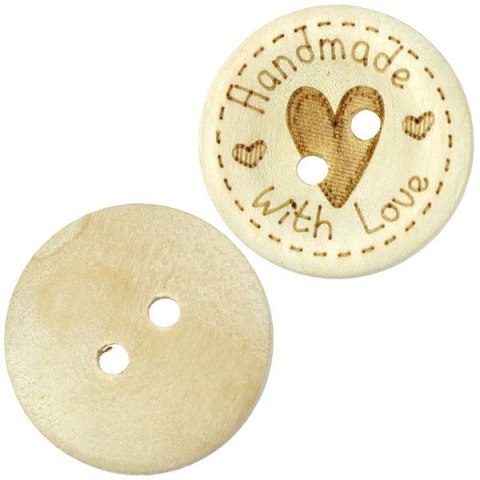 Guziki Craft-Fun Series 20mm, Handmade with Love naturalny 15 szt Titanum (WDY215) Guziki Craft-Fun Series 20mm, Handmade with Love naturalny 15 szt Titanum (WDY215)