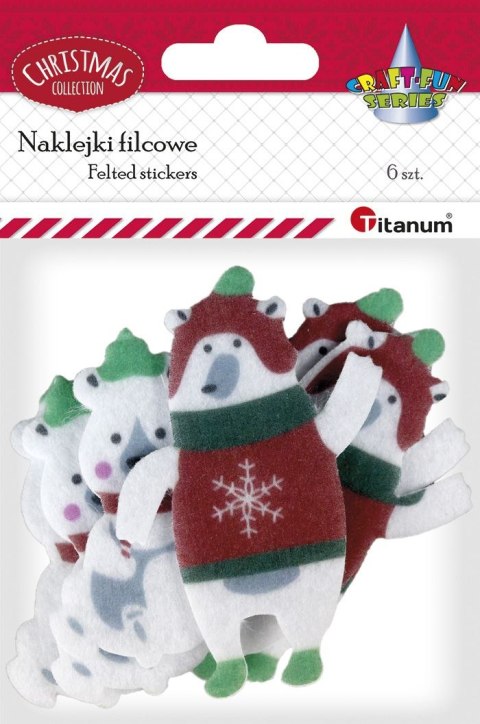 Naklejka (nalepka) Craft-Fun Series filcowe xmass niedźwiedzie polarne Titanum (4825) Naklejka (nalepka) Craft-Fun Series filcowe xmass niedźwiedzie polarne Titanum (4825)