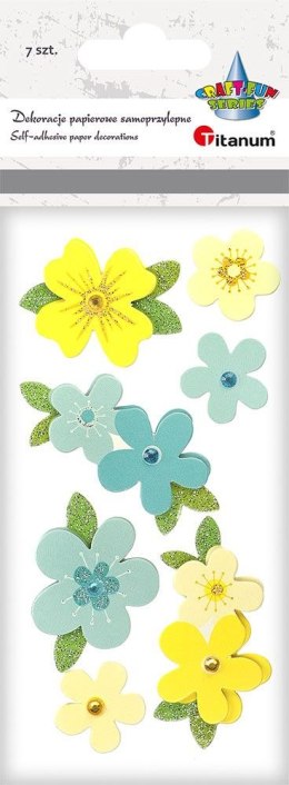 Naklejka (nalepka) Craft-Fun Series papierowe 3D kwiaty Titanum (5053B)