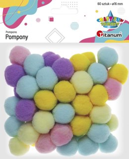 Pompony Craft-Fun Series Pastelowe poliestrowe mix 60 szt Titanum (20721-3)