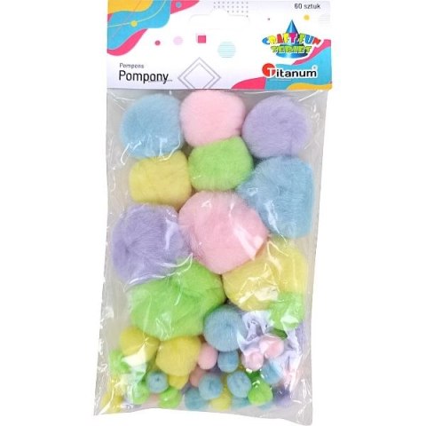 Pompony Craft-Fun Series pastelowy 60 szt Titanum (MQ1033) Pompony Craft-Fun Series pastelowy 60 szt Titanum (MQ1033)