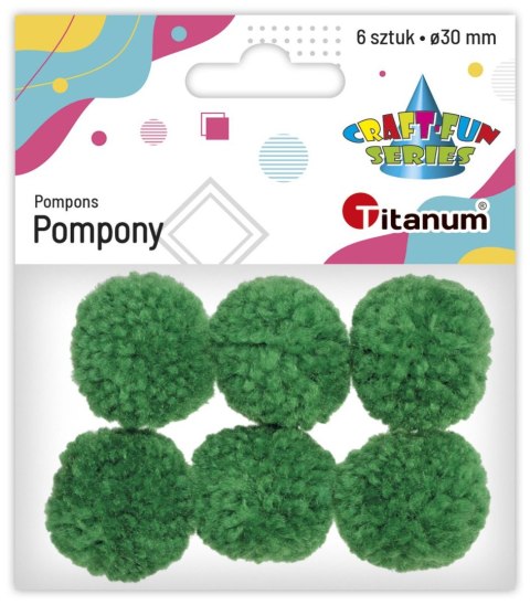 Pompony Craft-Fun Series zielone 6 szt Titanum Pompony Craft-Fun Series zielone 6 szt Titanum