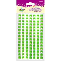 Kryształki Craft-Fun Series samoprzylepne na pasku kwadraty 8x8mm zielone Titanum (16078C)