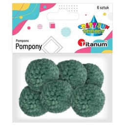 Pompony Craft-Fun Series pastelowe szmaragdowy 6 szt Titanum (DIY19308)