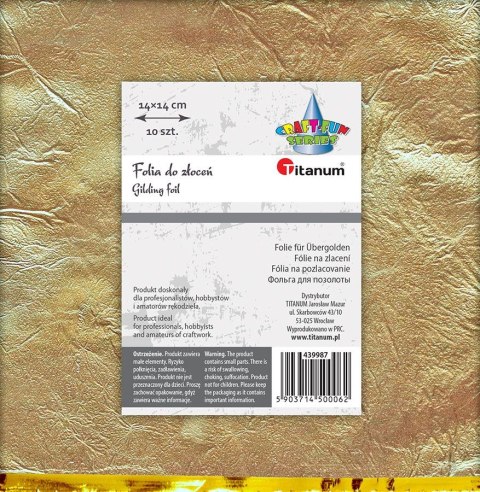 Folia ozdobna Craft-Fun Series do złoceń arkusze złota [mm:] 140x140 Titanum