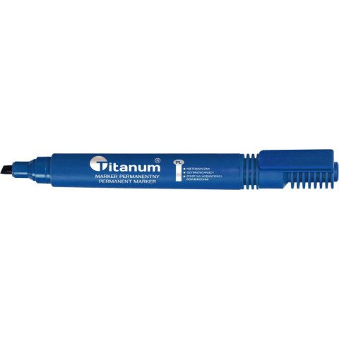 Marker permanentny niebieski 1,0-4,2mm ścięta końcówka Titanum (PY1026-02) Marker permanentny niebieski 1,0-4,2mm ścięta końcówka Titanum (PY1026-02)