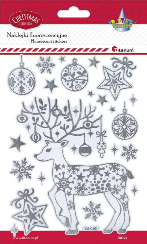 Naklejki świąteczne Craft-Fun Series Boże Narodzenie - świecące w ciemności Renifer Titanum (FAK-03) Naklejki świąteczne Craft-Fun Series Boże Narodzenie - świecące w ciemności Renifer Titanum (FAK-03)