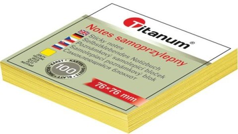 Notes samoprzylepny (karteczki) żółty 100k [mm:] 76x76 Titanum (S-2003)