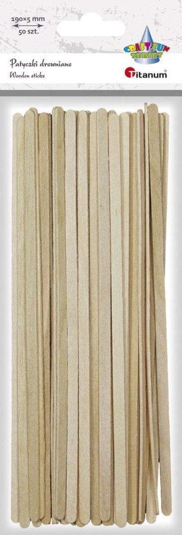 Ozdoba drewniana Craft-Fun Series Patyczki naturalne 5x190mm Titanum (21WL001)