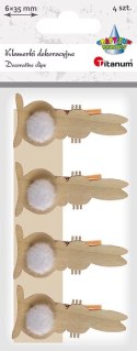 Ozdoba drewniana Craft-Fun Series klamerki króliczki Titanum (22BR0831-4)
