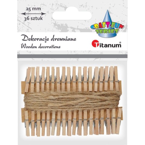 Ozdoba drewniana Craft-Fun Series klamerki ze sznurkiem Titanum (PJ497) Ozdoba drewniana Craft-Fun Series klamerki ze sznurkiem Titanum (PJ497)