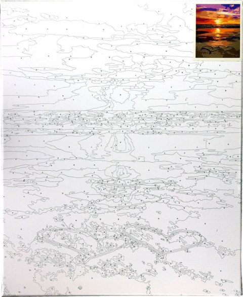 Zestaw kreatywny Malowanie po numerach 40x50cm Zachód słońca nad morzem, serca na piasku Flamingo Line (fys040) Zestaw kreatywny Malowanie po numerach 40x50cm Zachód słońca nad morzem, serca na piasku Flamingo Line (fys040)