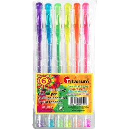 Długopis żelowy fluorescencyjny mix 0,8mm Titanum (GA1030)