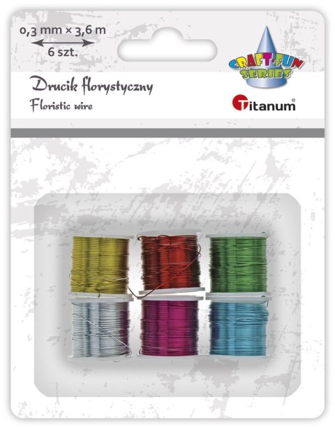 Drucik Craft-Fun Series florystyczny 6szt/0,3mmx3,6m kolor: mix 3,6 m Titanum Drucik Craft-Fun Series florystyczny 6szt/0,3mmx3,6m kolor: mix 3,6 m Titanum