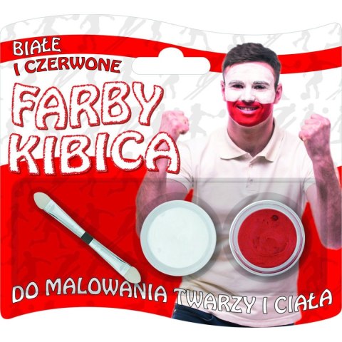 Farba do malowania twarzy dla kibica biała/czerwona 2 kolor. Titanum Farba do malowania twarzy dla kibica biała/czerwona 2 kolor. Titanum